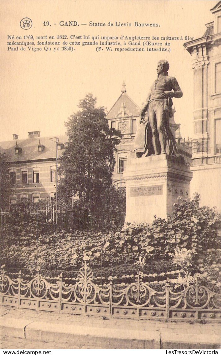 BELGIQUE - GAND - Statue De Lievin Bauwens - Carte Postale Ancienne - Gent