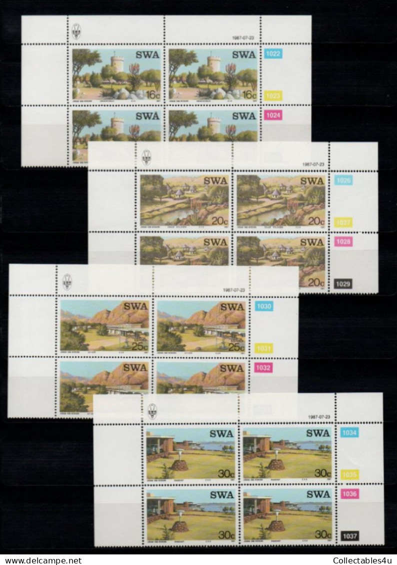 1985 SWA South West Africa Cylinder Blocks Set MNH Thematics Tourist Camps (SB4-040) - Neufs