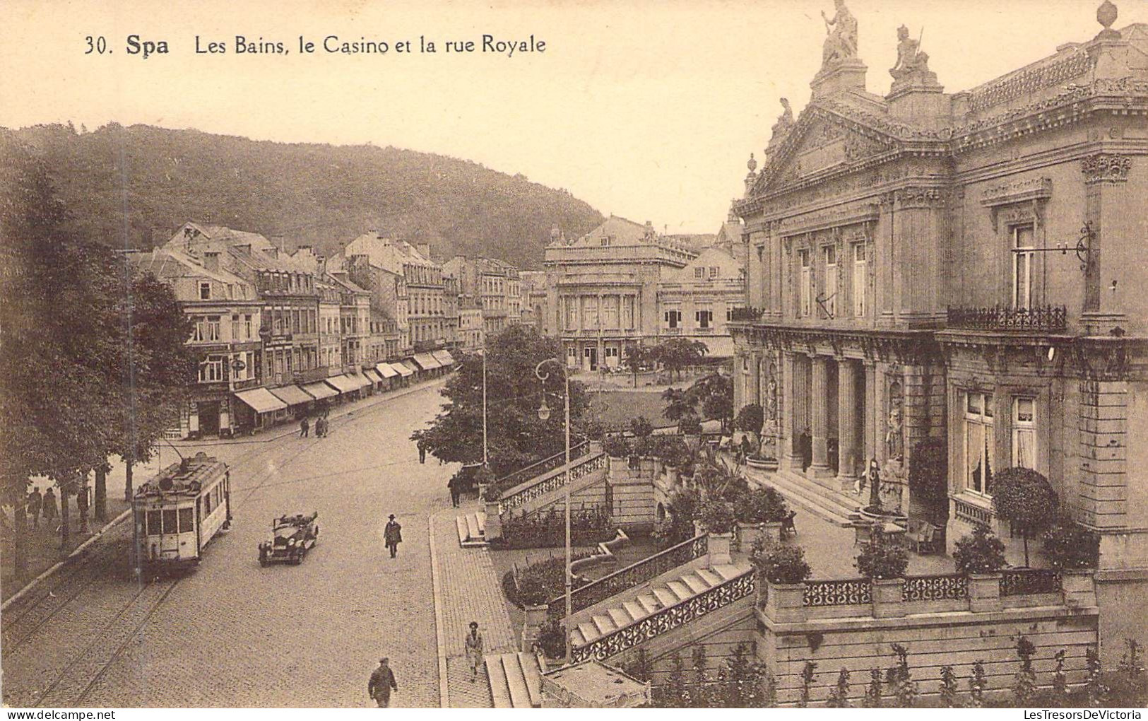 BELGIQUE - SPA - Les Bains - Le Casino Et La Rue Royale - Carte Postale Ancienne - Spa