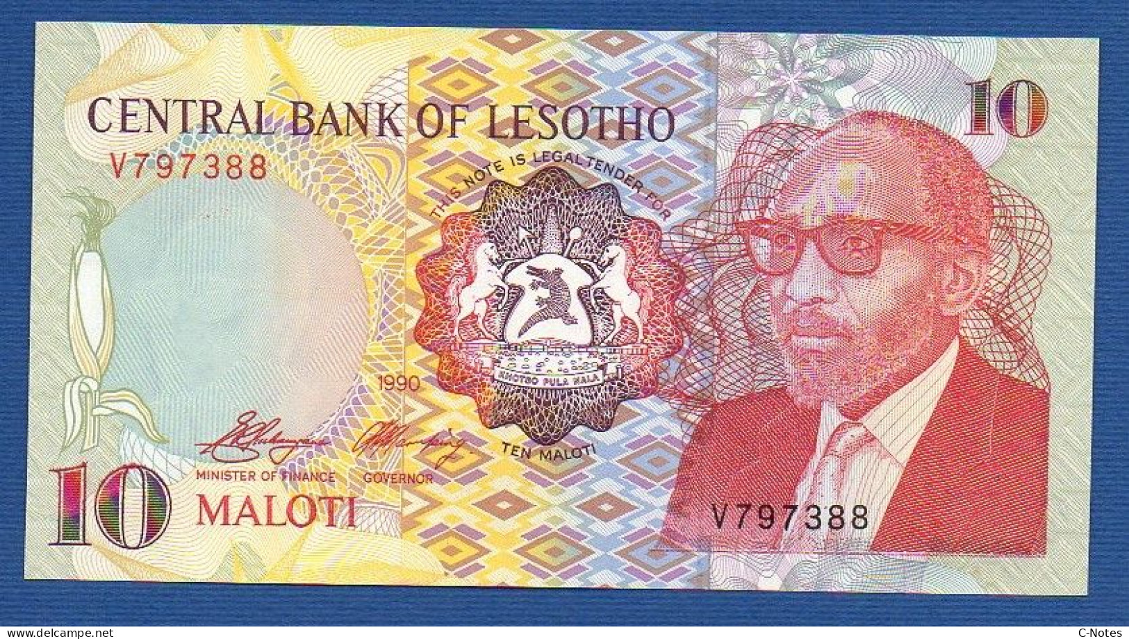 LESOTHO - P.11 – 10 Maloti 1990 UNC, S/n V797388 - Lesotho