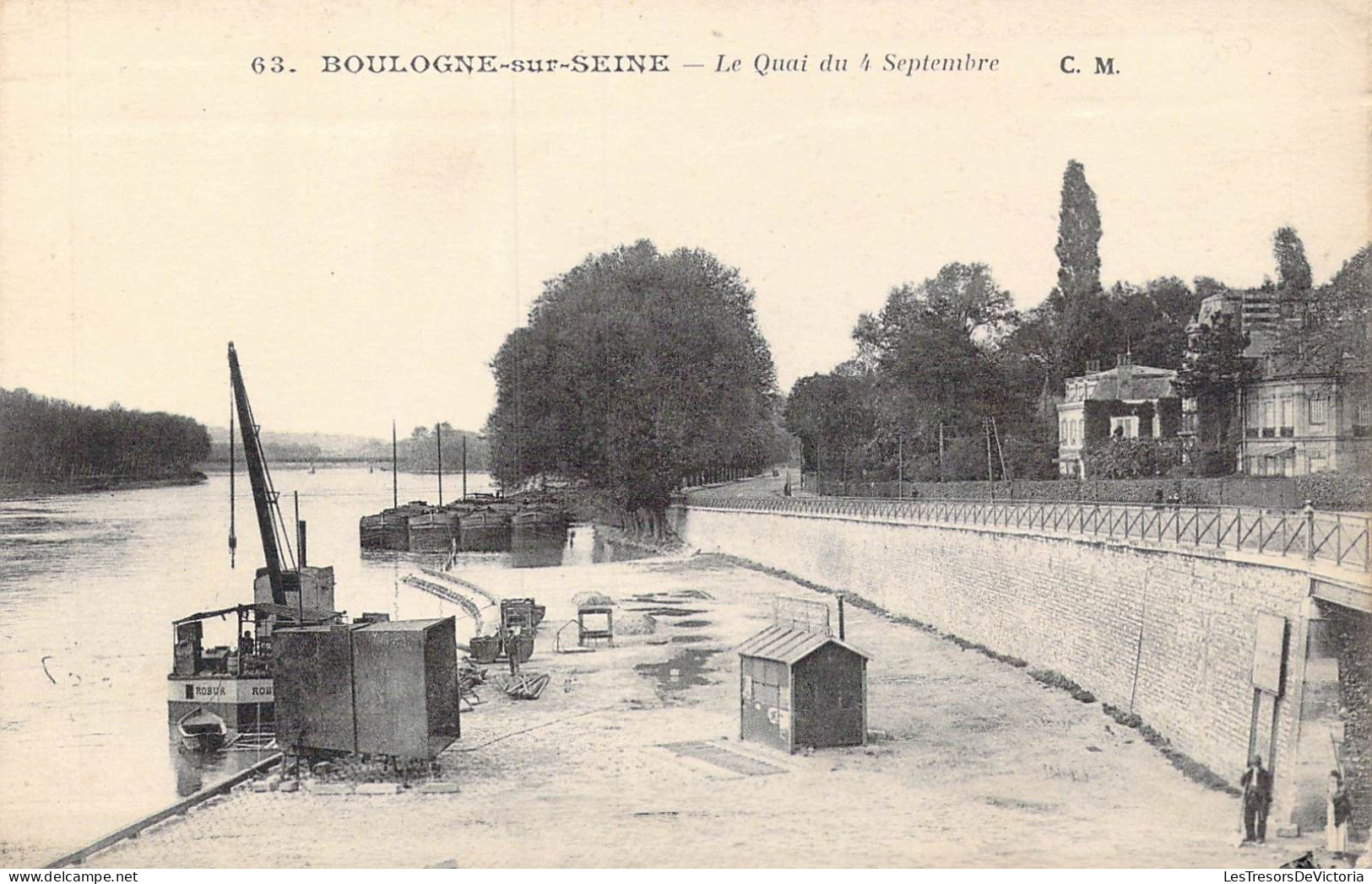 FRANCE - 92 - Boulogne-sur-Seine - Le Quai Du 4 Septembre - Carte Postale Ancienne - Boulogne Billancourt