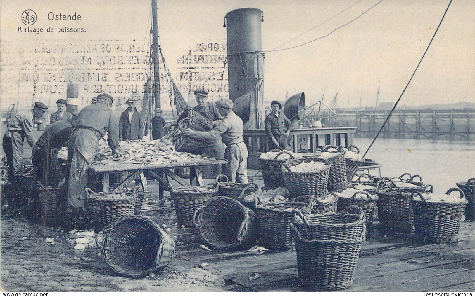 BELGIQUE - OSTENDE - Arrivage De Poissons - Carte Postale Ancienne - Oostende