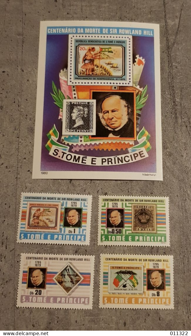 SAO TOME AND PRINCIPE ANNIVERSARY DEATH OF ROWLAND HILL SET &BLOCK MNH - Rowland Hill