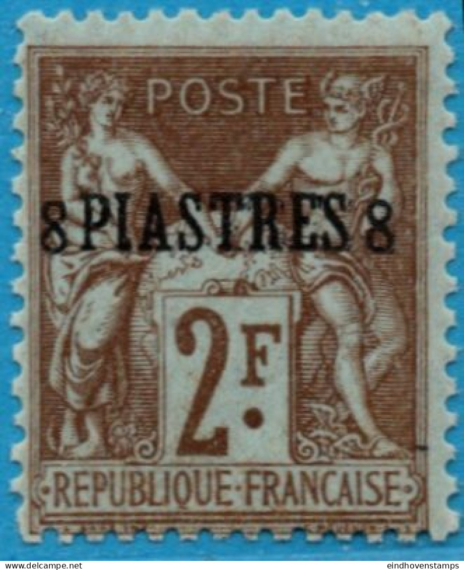 Levant France 1900 8 Pi On 2 Fr MH 2305.0213 - Ungebraucht