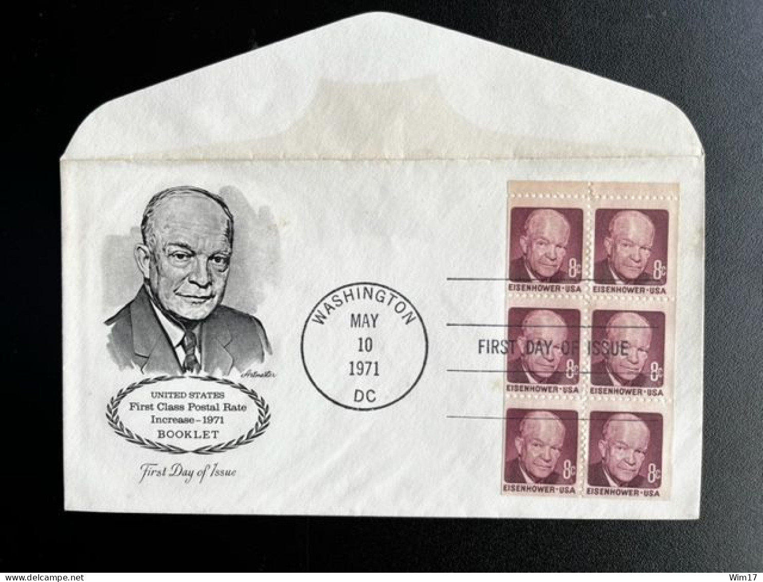 UNITED STATES USA 1971 FDC DWIGHT D. EISENHOWER BOOKLET PANE VERENIGDE STATEN AMERIKA AMERICA - 1971-1980