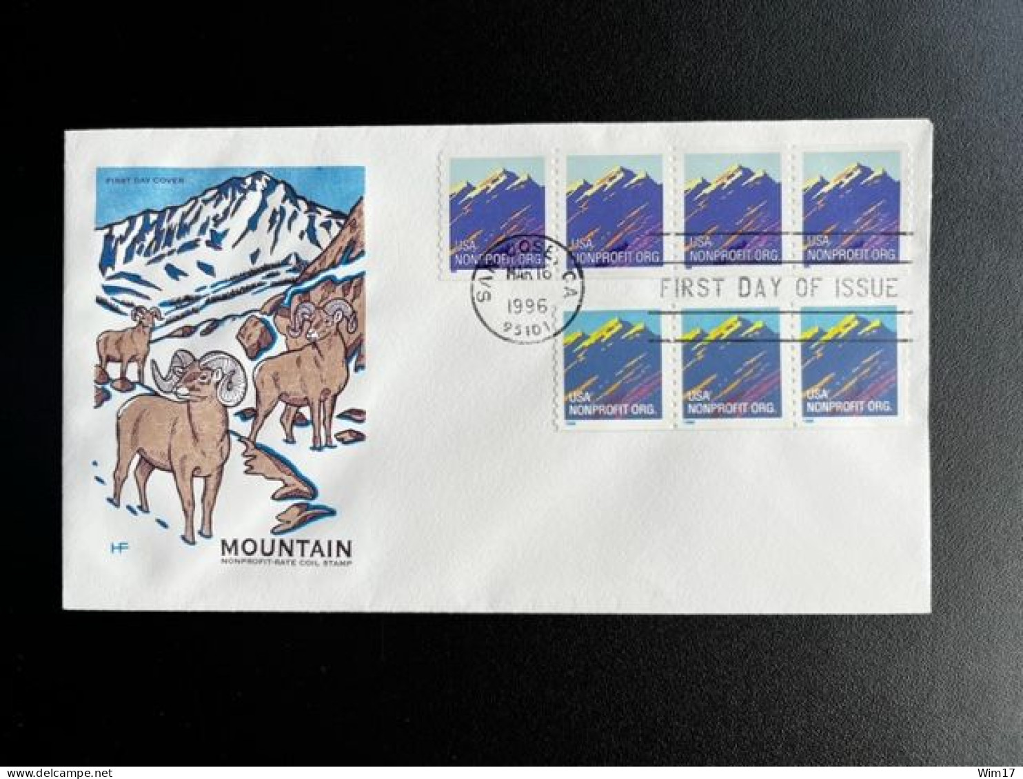 UNITED STATES USA 1996 FDC MOUNTAIN NONPROFIT ORG. VERENIGDE STATEN AMERIKA AMERICA - 1991-2000