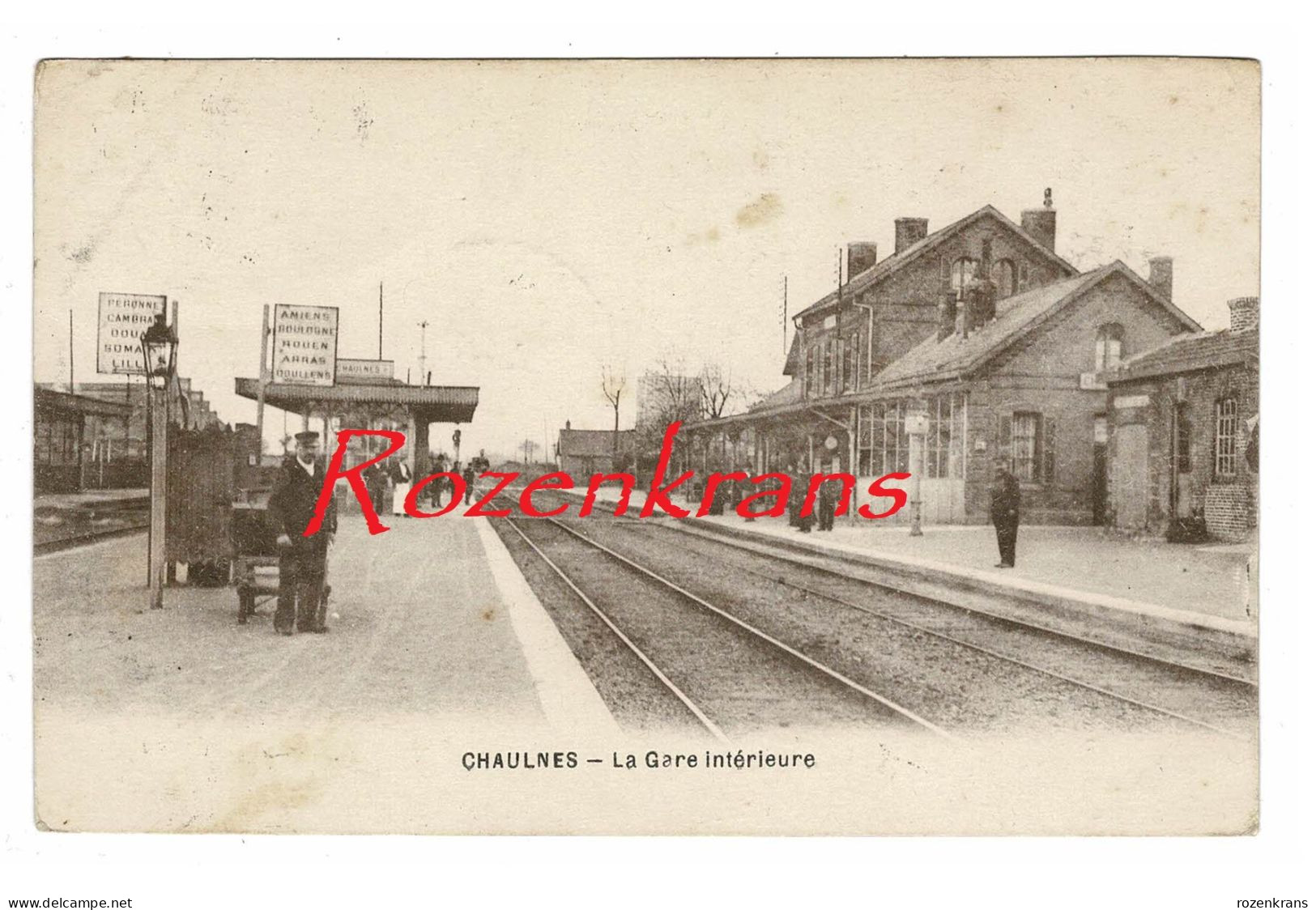 Chaulnes La Gare Intérieure CPA Carte Postale Old Postcard Frankrijk France  [80] Somme Nord Animee - Chaulnes