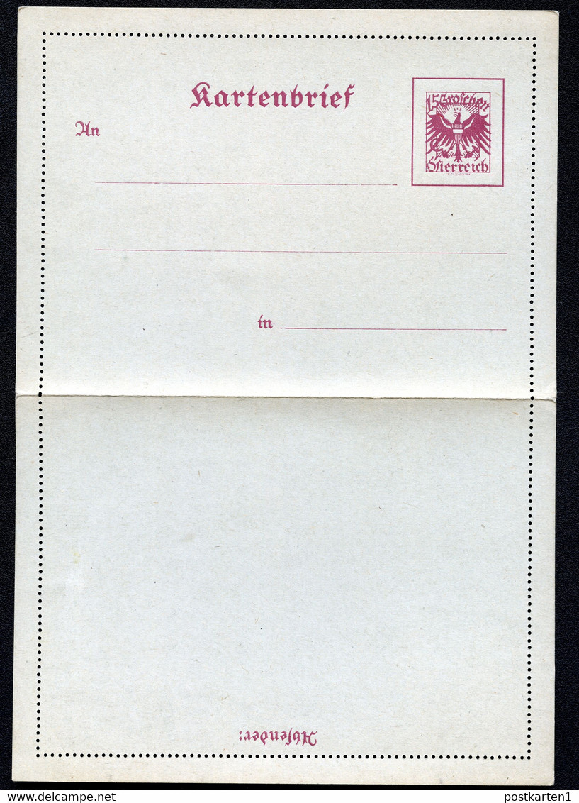 ÖSTERREICH Kartenbrief K63b Postfrisch Feinst 1925 Kat. 9,00 € - Kartenbriefe