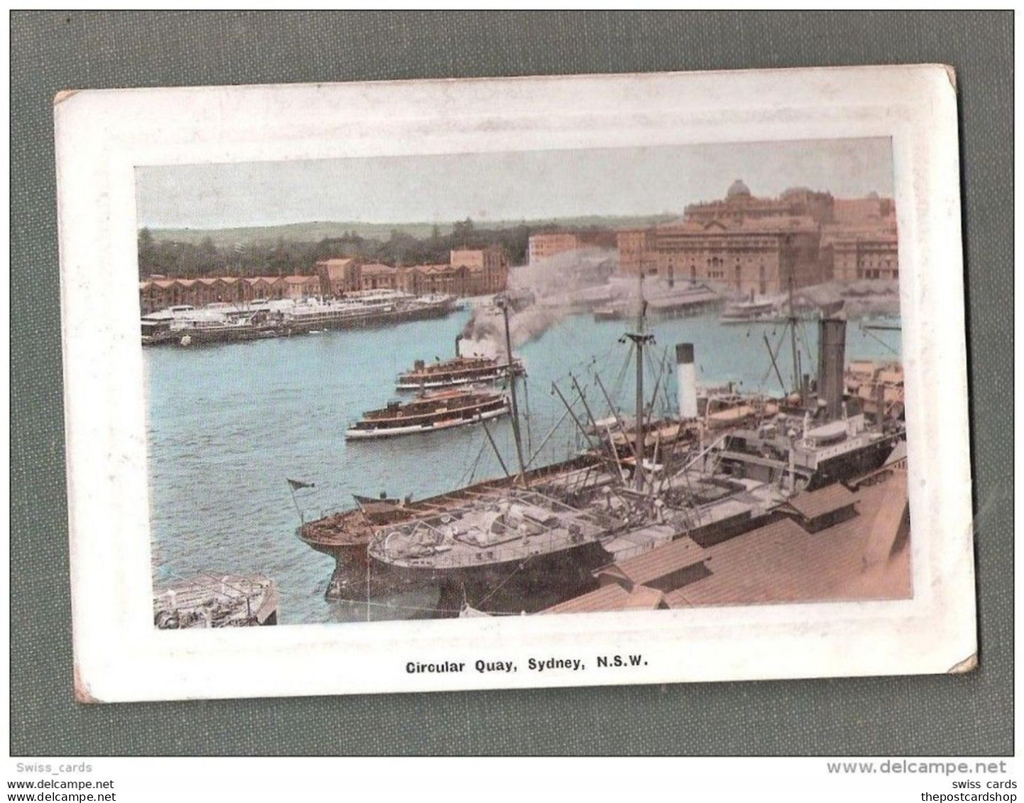 SYDNEY AUSTRALIA NSW CIRCULAR QUAY SHIPPING BOATS WHITE STAR LINE LINER ? HARBOUR NEW SOUTH WALES GRAPHIC SERIES UNUSED - Sydney