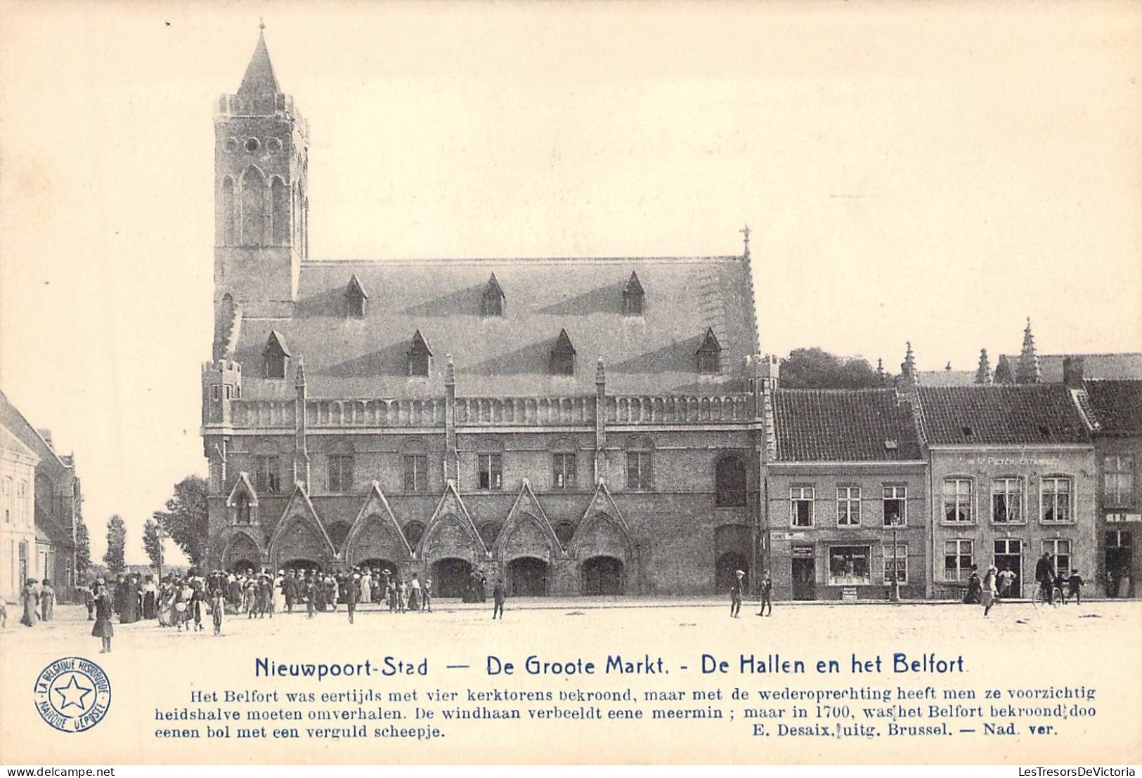 BELGIQUE - NIEUWPOORT STAD - De Groote Markt - De Hallen En Het Belfort - Edit E Desaix - Carte Postale Ancienne - Nieuwpoort