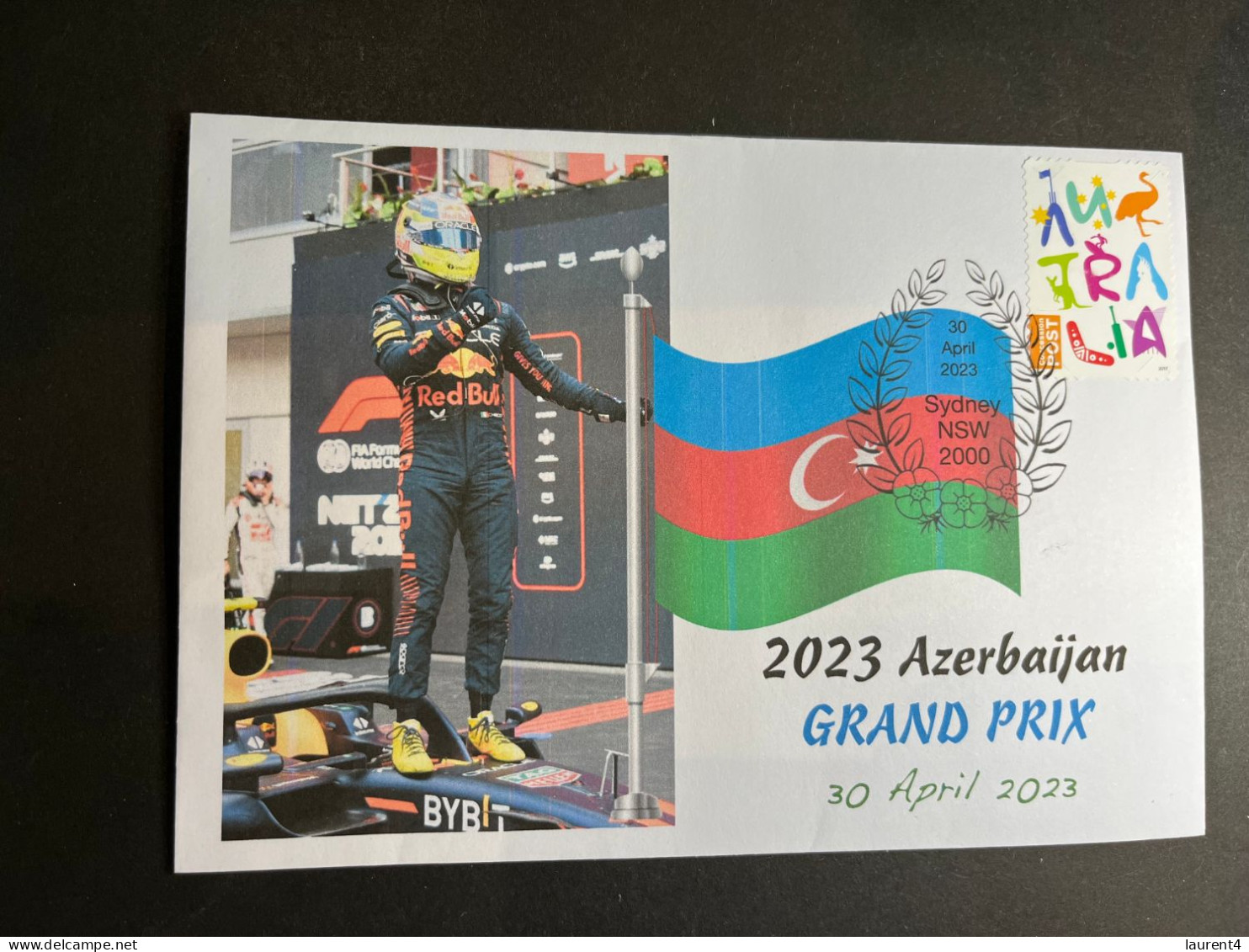 (3 Q 13) Formula One - 2023 Azerbaijan Grand Prix - Winner Sergio Pérez 30 April 2023) With OZ Stamp - Autres & Non Classés