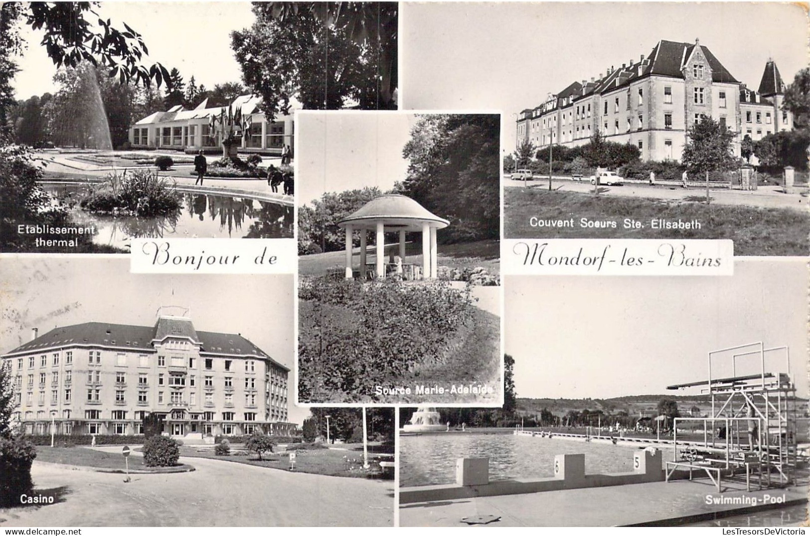 LUXEMBOURG - Bonjour De Mondorf-les-Bains - Etablissement Thermal - Casino - Couvent Sœurs - Carte Postale Ancienne - Bad Mondorf