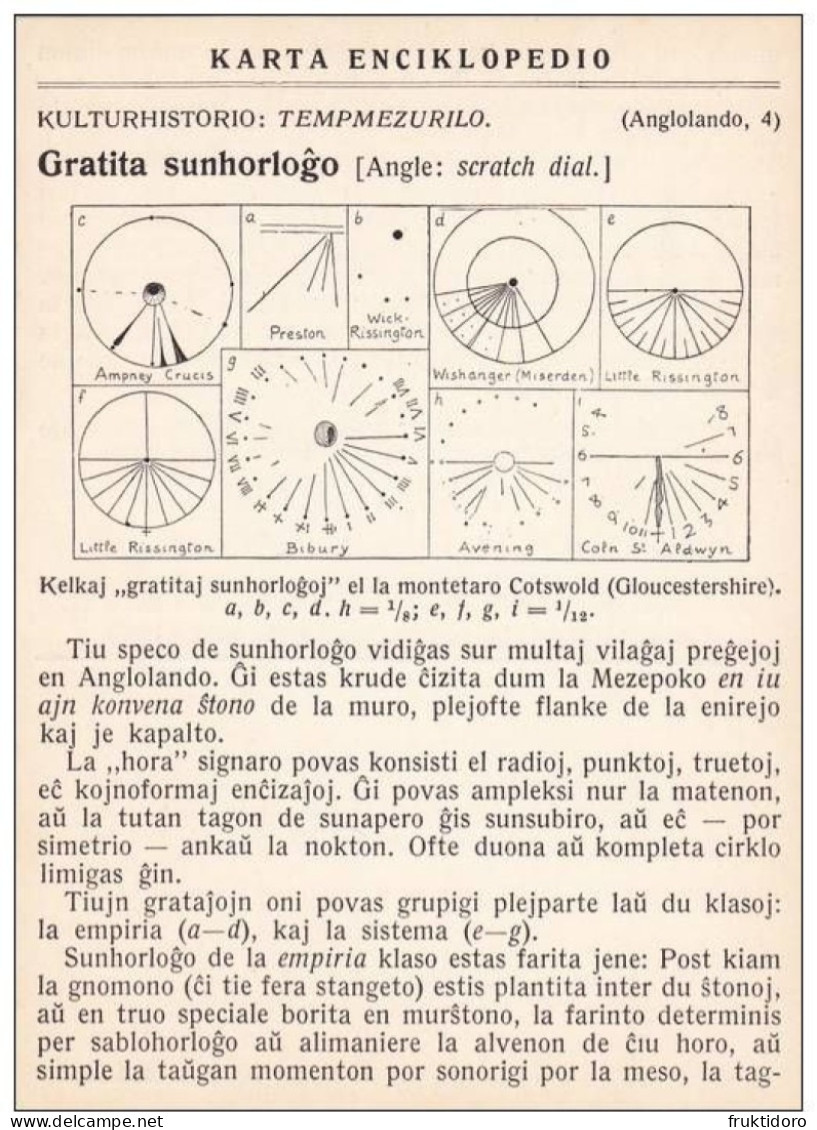 AKEO 56 Esperanto Encyclopedic Cards Scratch Dial - Gratita Sunhorlogxo / Stave Churches In Norway / Stavkirkoj / Duckin - Esperanto