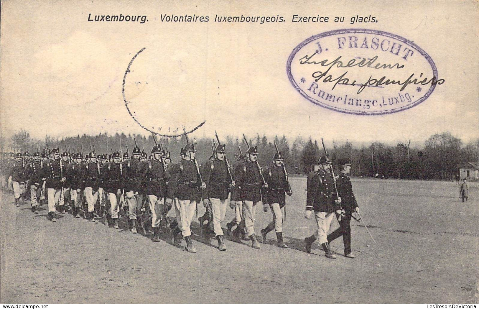 LUXEMBOURG - Volontaires Luxembourgeois - Exercice Au Glacis - Carte Postale Ancienne - Luxemburg - Stadt