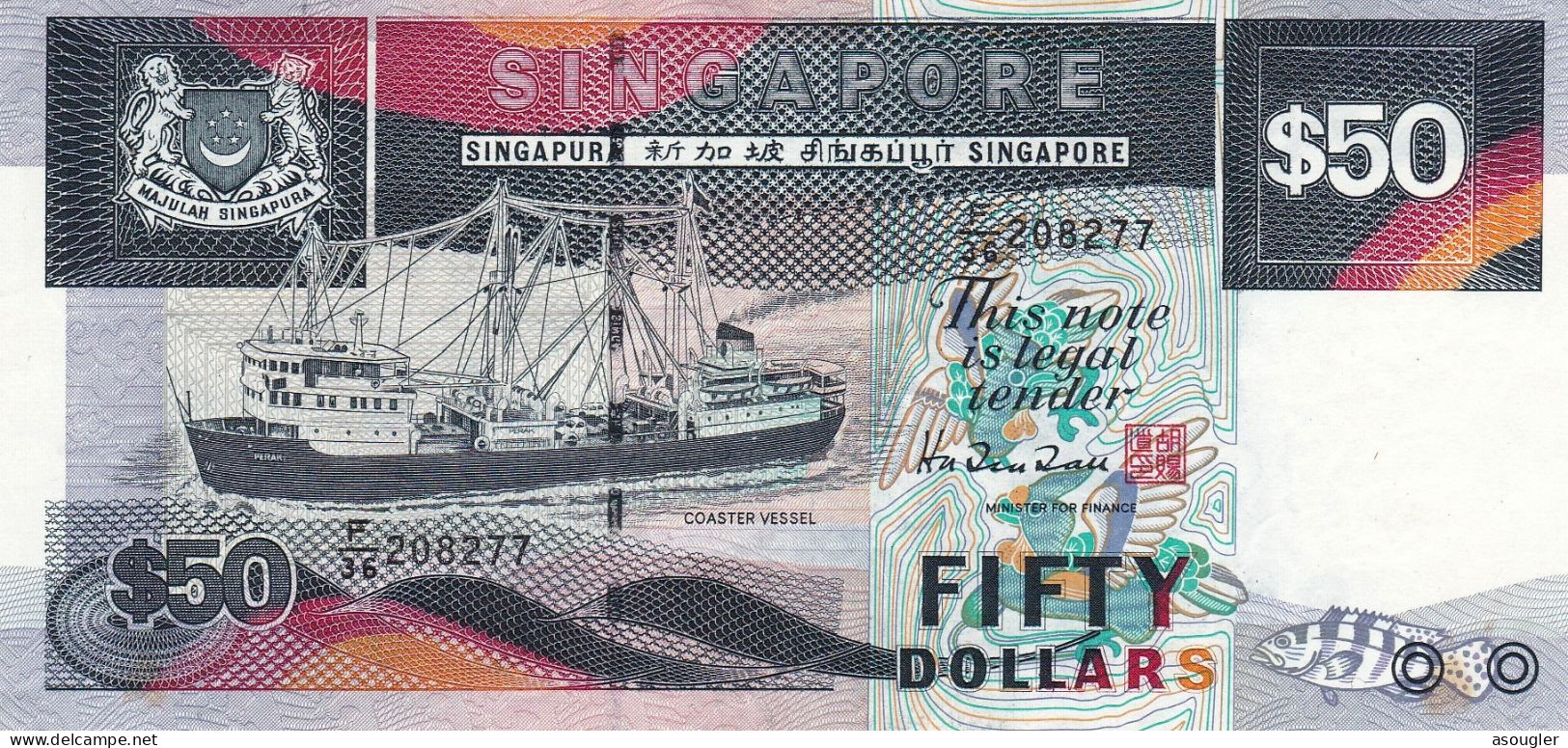 SINGAPORE 50 DOLLARS ND 1997 AU P-36 "free Shipping Via Registered Air Mail" - Singapour