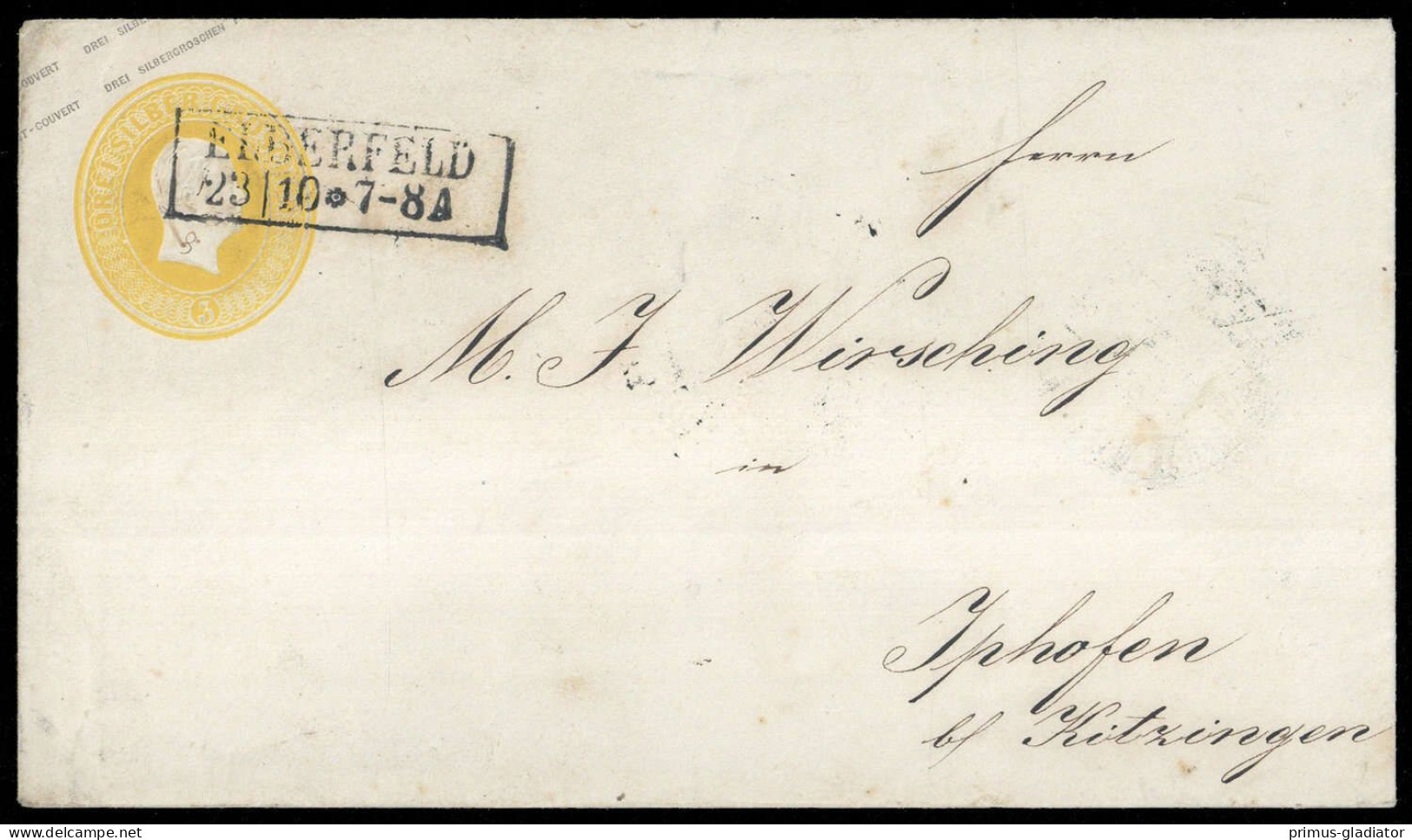 1859, Altdeutschland Preussen, U 19 A, Brief - Interi Postali