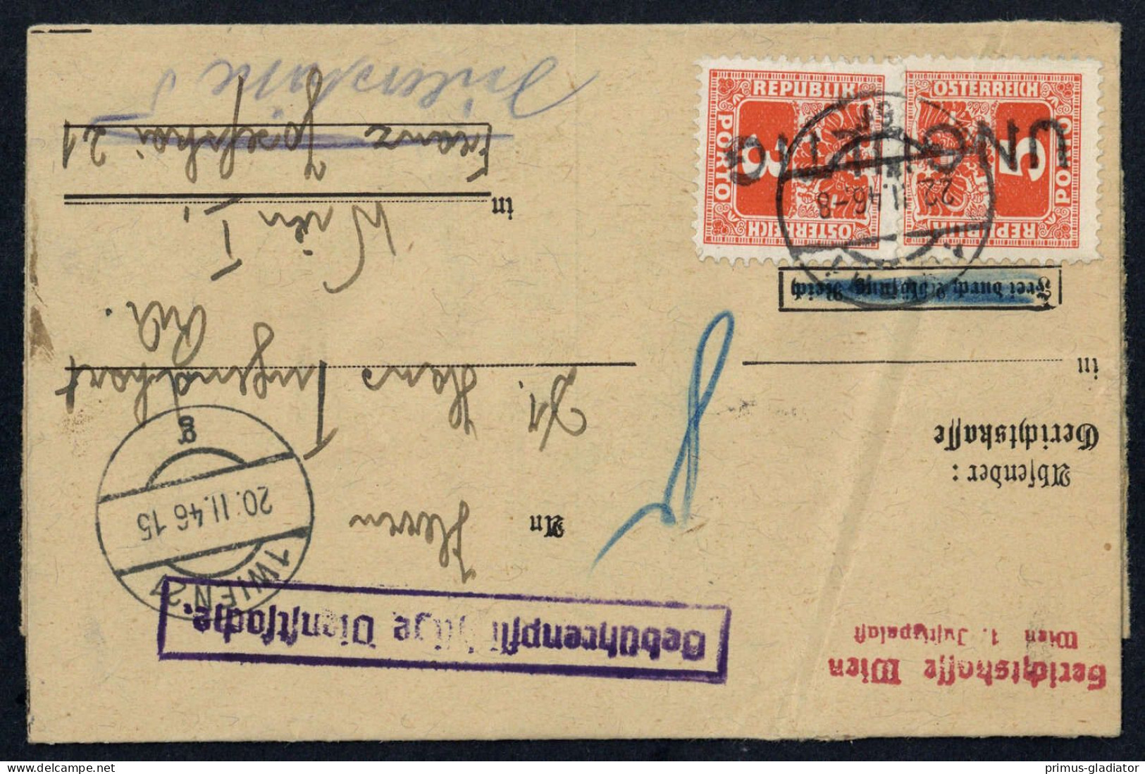 1946, Österreich, P 177, 178, Brief - Machine Postmarks