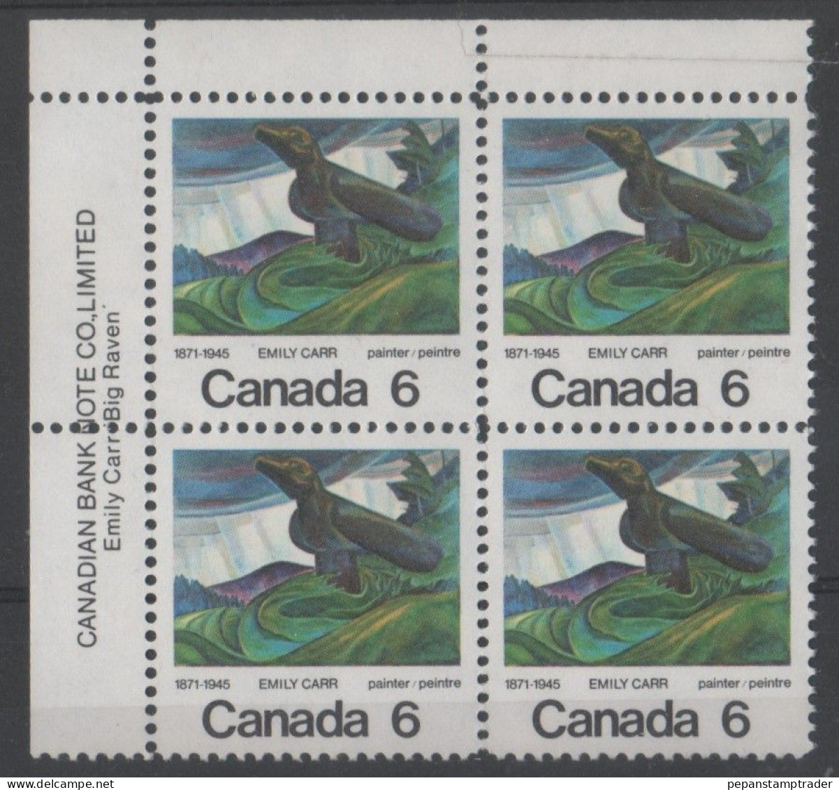 Canada - #532 - MNH PB - Plate Number & Inscriptions
