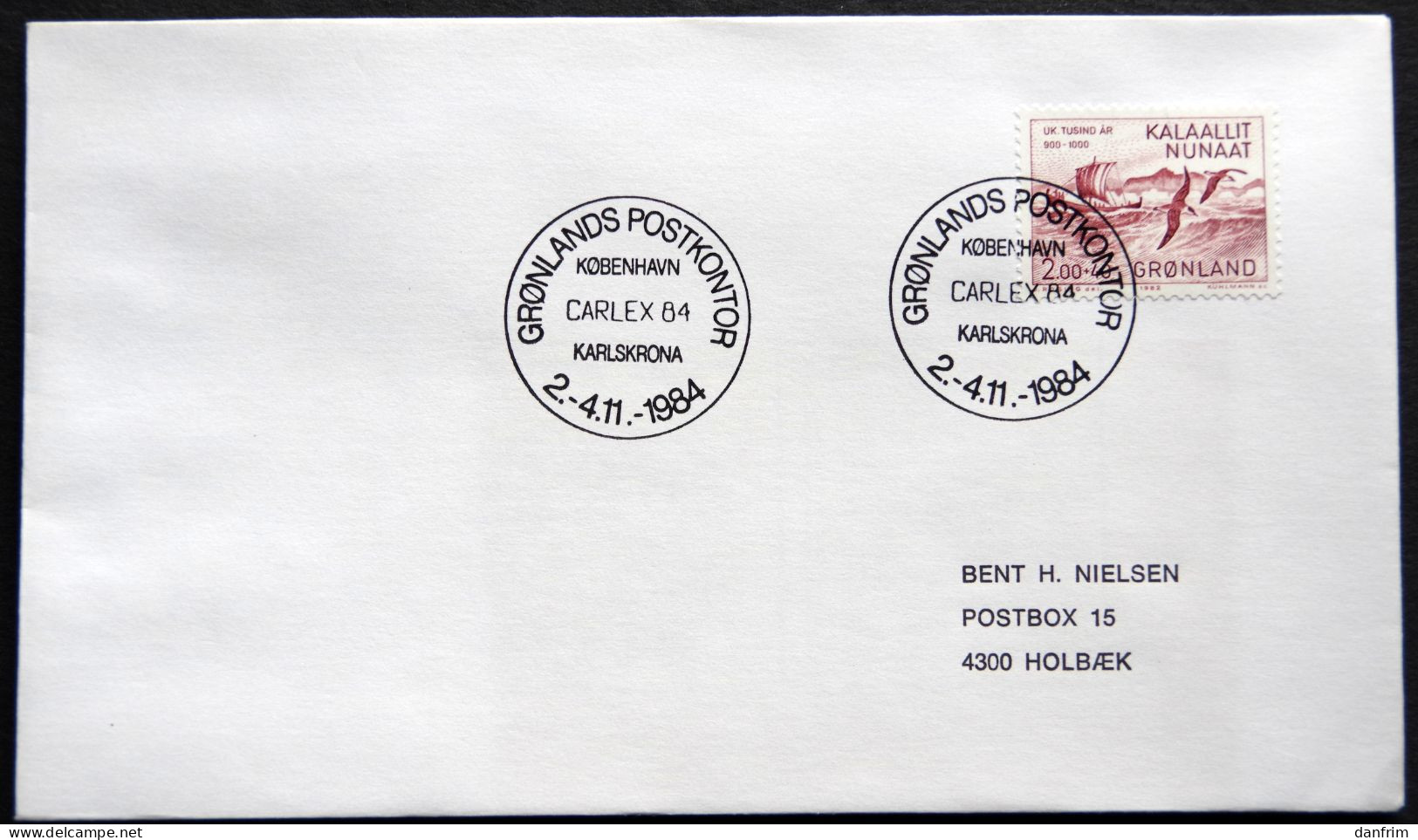 Greenland 1984 SPECIAL POSTMARKS. CARLEX 84.   2.-4.11. KARLSKRONA  ( Lot 922) - Lettres & Documents