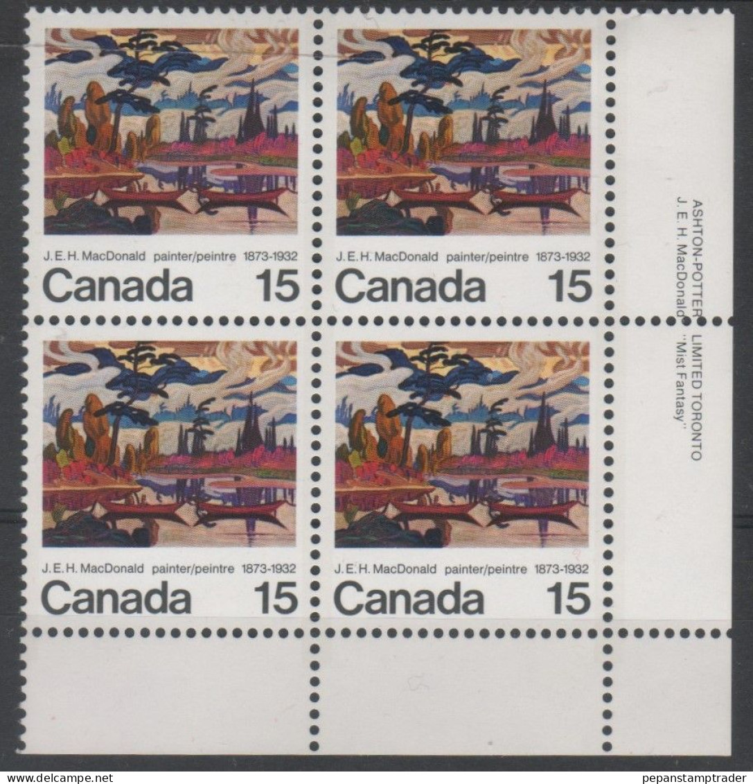 Canada - #617 - MNH PB - Plate Number & Inscriptions