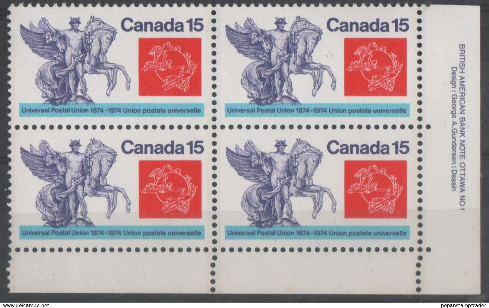 Canada - #649 - MNH PB - Plate Number & Inscriptions