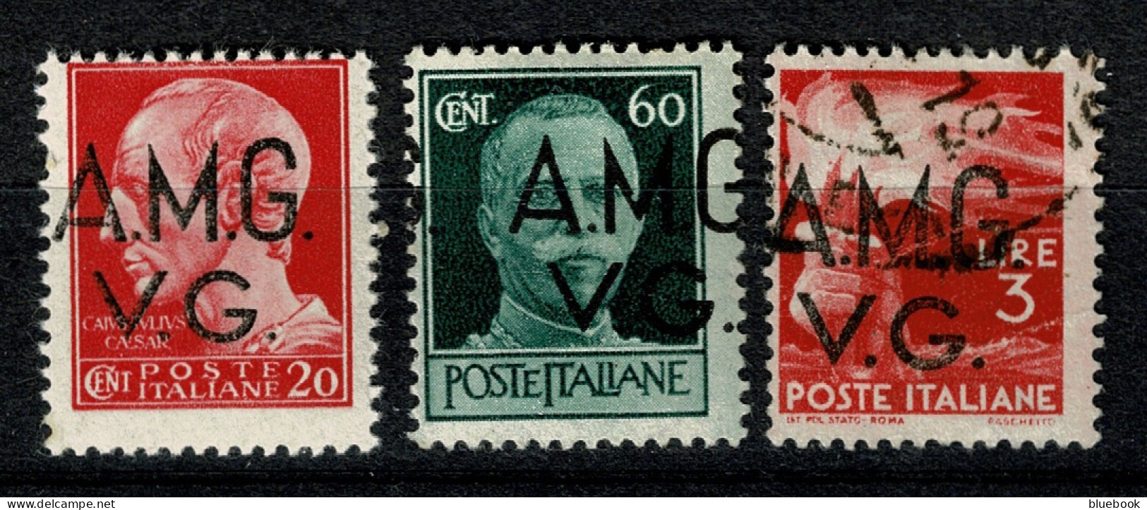 Ref 1610 - 1945/47 Italy Venezia Giulia - 3 X Used Stamps With Displaced Overprints - Usati