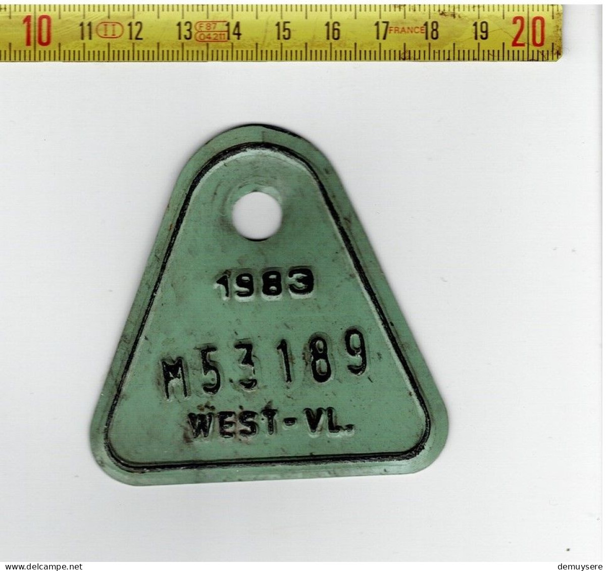 LADE D - FIETSPLAAT - 1983  -  WEST-VL - M53189 - Number Plates