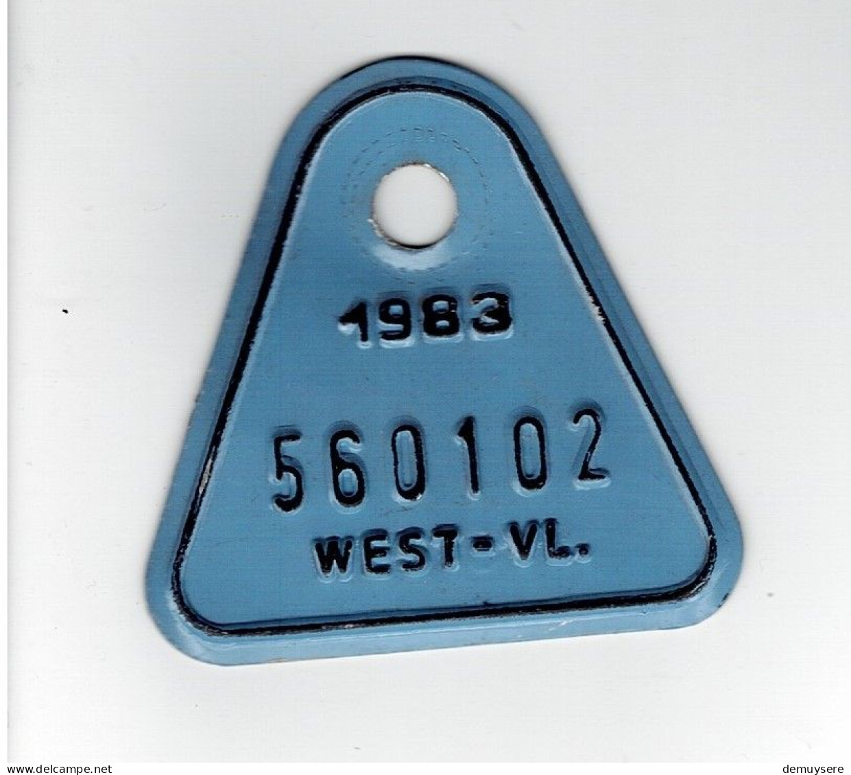 LADE D - FIETSPLAAT - 1983  -  WEST-VL - 560102 - Plaques D'immatriculation