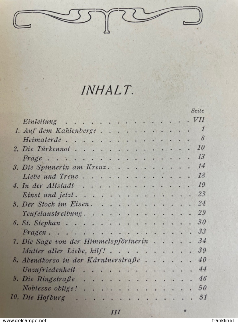 Wienerisches Vergissmeinicht : Ein Poetisches Gedenkbuch Für Alle Freunde Wiens. - Poems & Essays