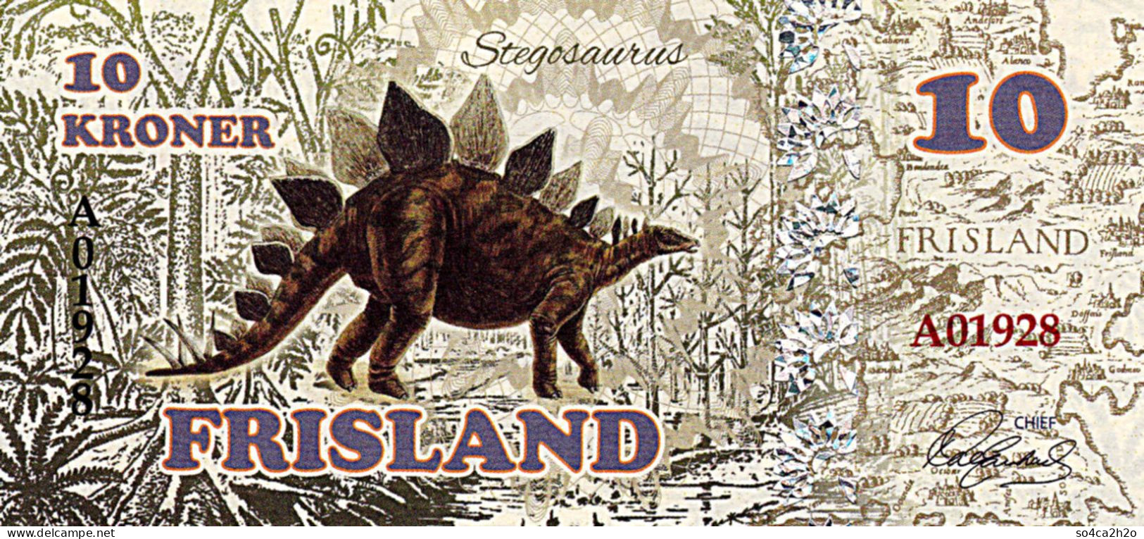 FRISLAND  10 Kroner 2016  Le Stegosaurus SPECIMEN  UNC - Fictifs & Spécimens