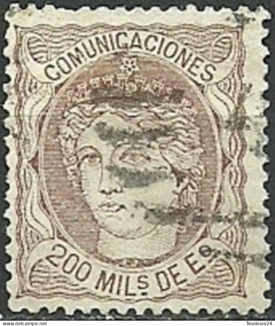 ESPAÑA 1870 Mi:ES 103, Sn:ES 168, Yt:ES 109, Edi:ES 109 - Used Stamps