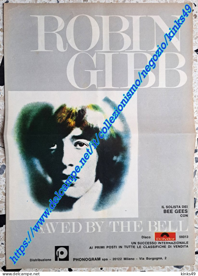 B242> < ROBIN GIBB > Pagina Pubblicità Per Il 45 GIRI < Saved By The Bell > 1969 - Affiches & Posters