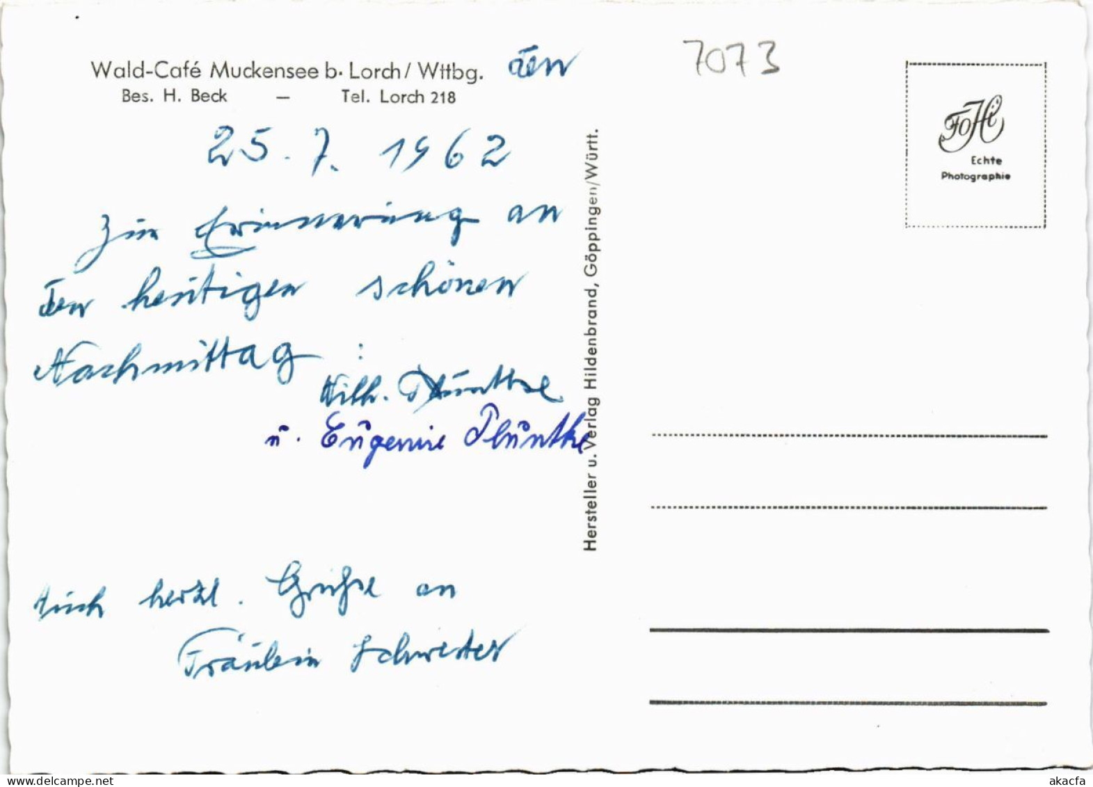 CPA AK Lorch – Wald-Café Muckensee B. Lorch GERMANY (857447) - Lorch