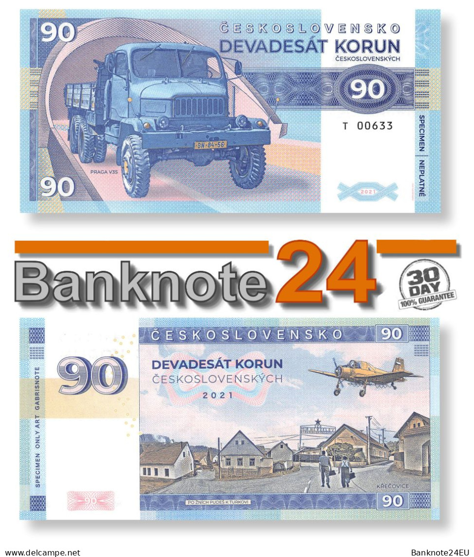 Slovakia 90 Korun Praga V3S 2021 Unc Specimen - Ficción & Especímenes