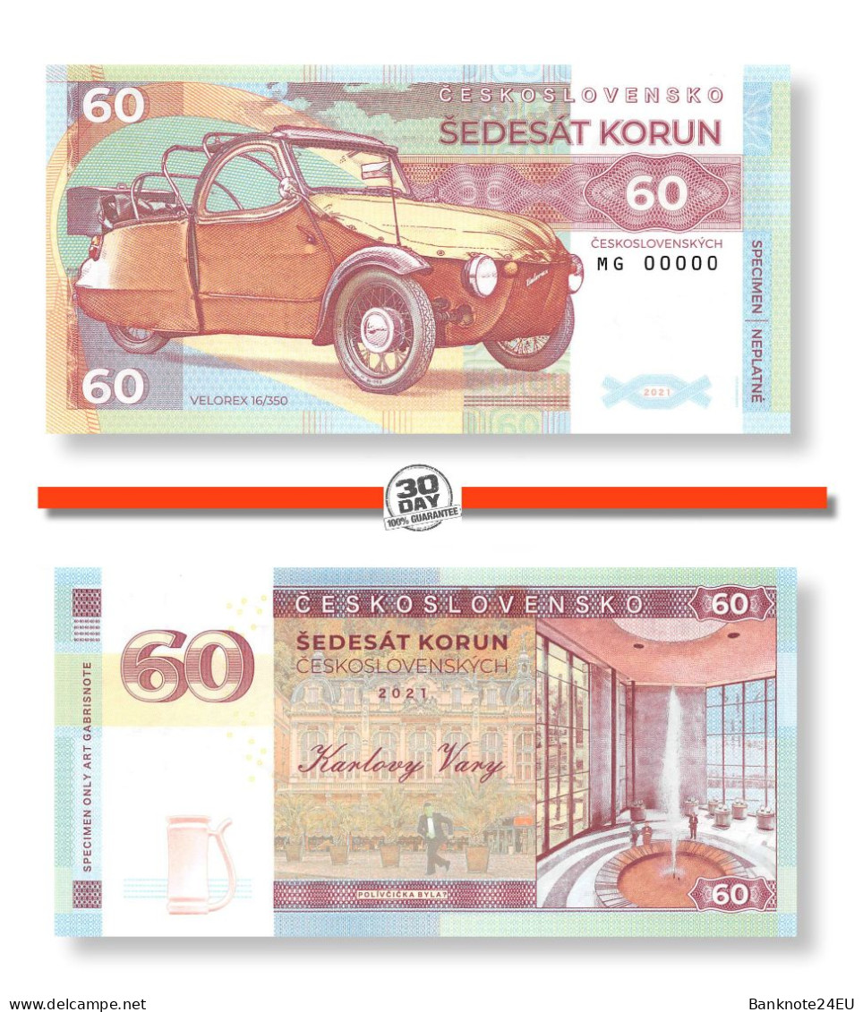 Slovakia 60 Korun Velorex 2021 Unc Specimen - Ficción & Especímenes