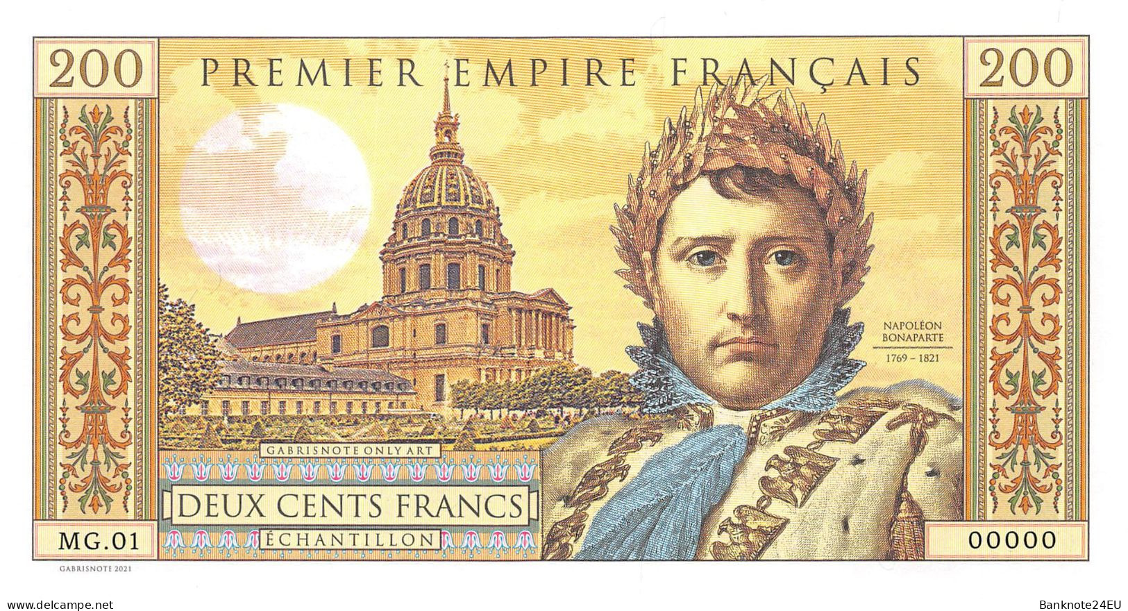 France 200 Francs 2021 Specimen Napoleon Bonaparte Serial MG.01 - Fictifs & Spécimens