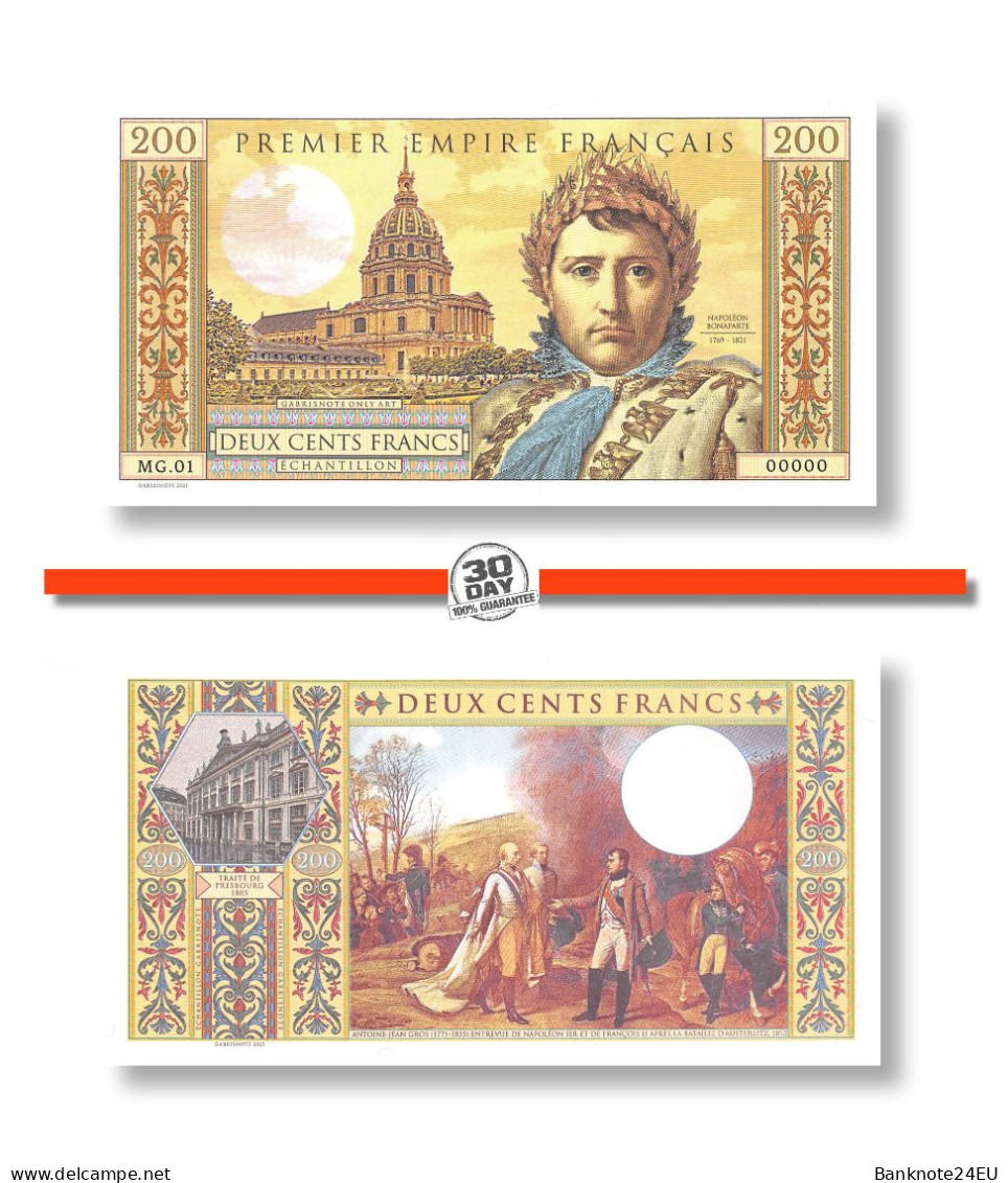 France 200 Francs 2021 Specimen Napoleon Bonaparte Serial MG.01 - Specimen