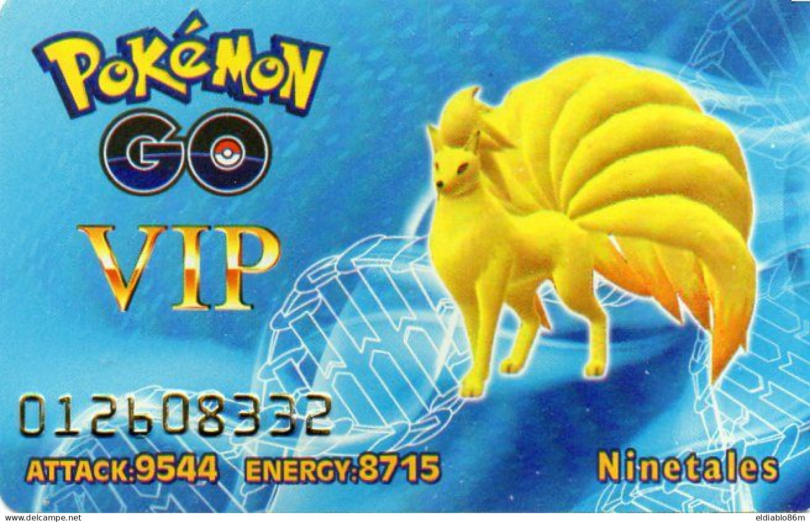 TRADING CARD - VIP CARD POKEMON - ANIME MANGA CARTOON - NINETALES - Sonstige & Ohne Zuordnung