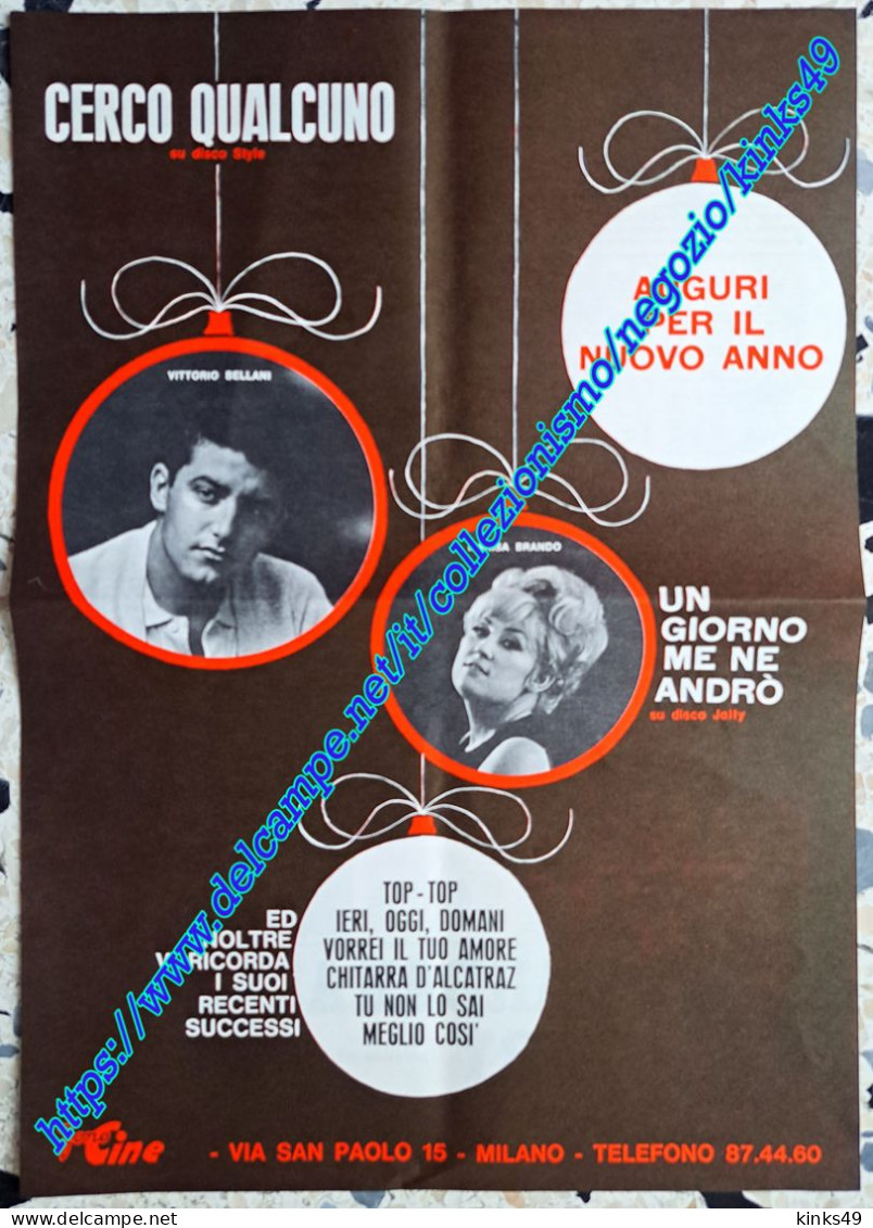 B242> < VITTORIO BELLANI / MARISA BRANDO > Pagina Pubblicità 45 GIRI = 1965 - Affiches & Posters