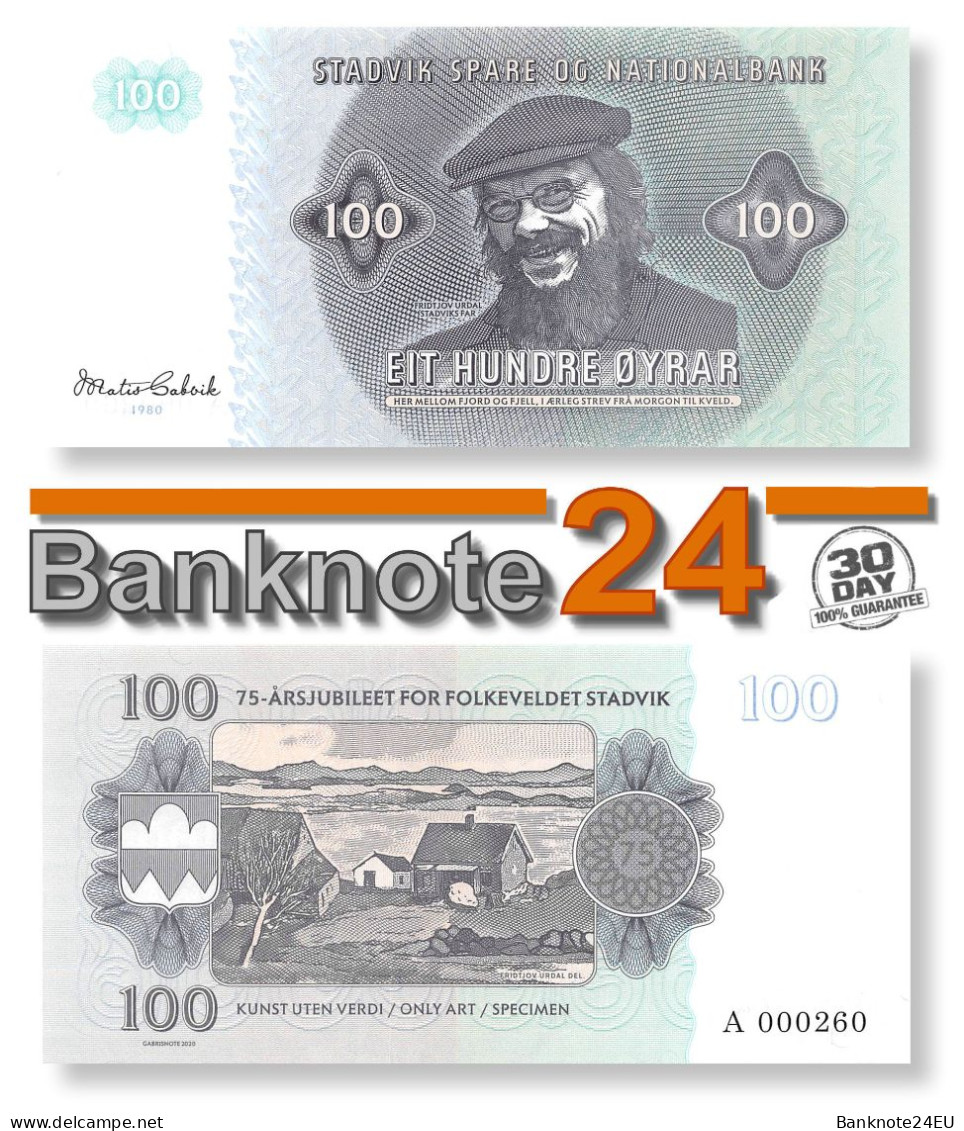 Norway 100 øyrar 2020 Unc Specimen - Fictifs & Spécimens