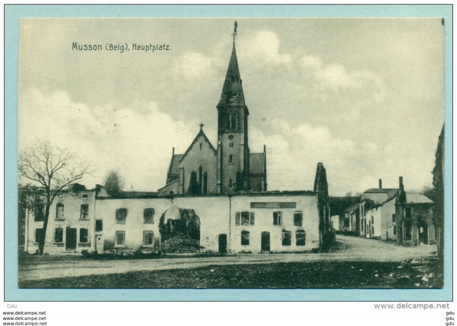 Musson " Hauptplatz " CP Allemande  - Voyagé Par Feldpost 1916 - Musson