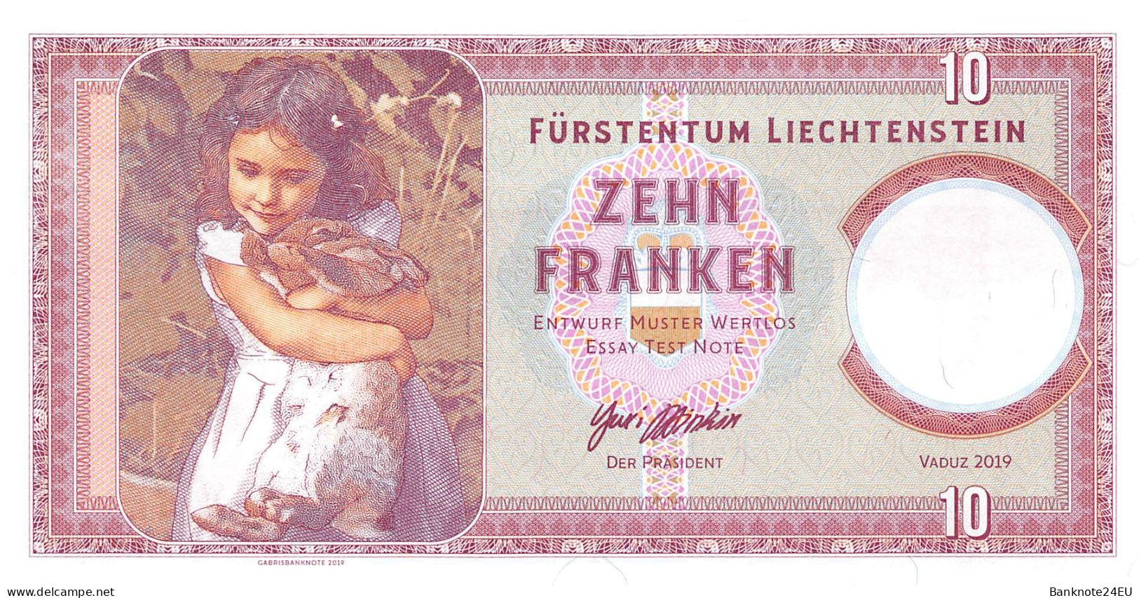 Liechtenstein 10 Franken 2019 Unc Specimen - Specimen