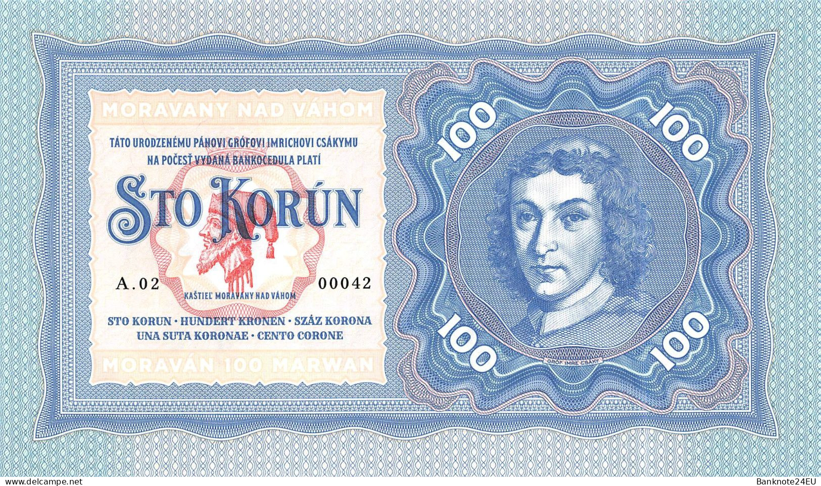 Slovakia Moravany 100 Korun 2019 A.02 Unc Specimen - Ficción & Especímenes