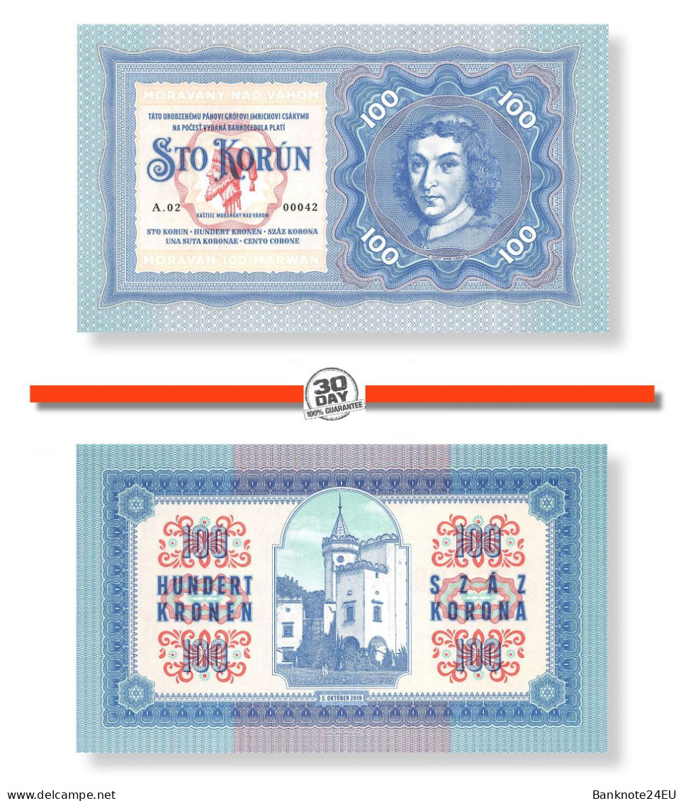 Slovakia Moravany 100 Korun 2019 A.02 Unc Specimen - Specimen