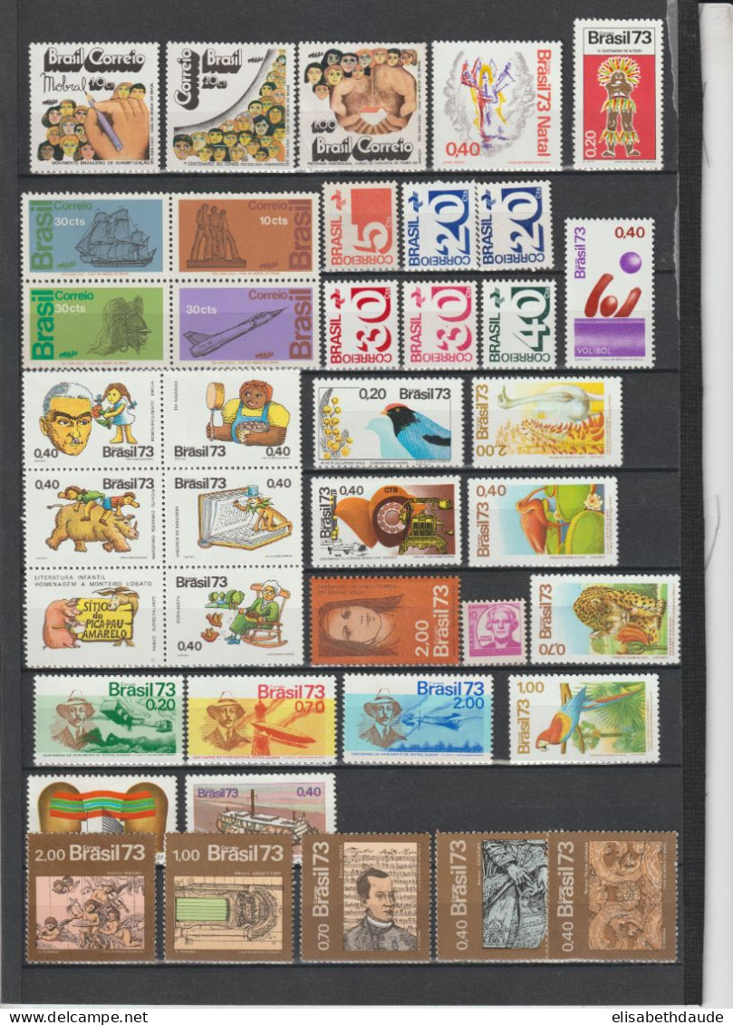 BRESIL - 1973/1975 - COLLECTION ** MNH - COTE YVERT = 326 EUR. - 3 PAGES - Collections, Lots & Séries