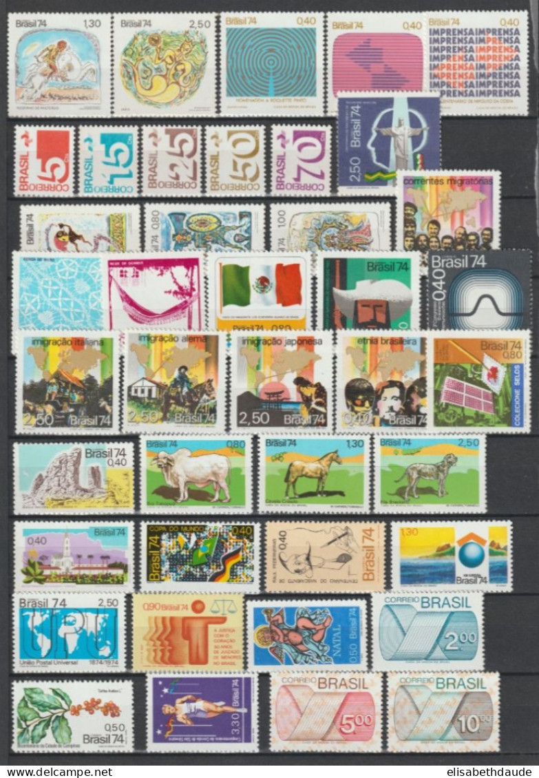 BRESIL - 1973/1975 - COLLECTION ** MNH - COTE YVERT = 326 EUR. - 3 PAGES - Colecciones & Series