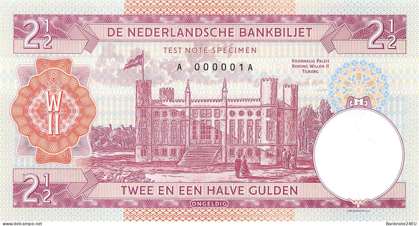 Netherlands 2,5 Gulden 2019 Willem II Prefix A Suffix A Unc Specimen - Ficción & Especímenes