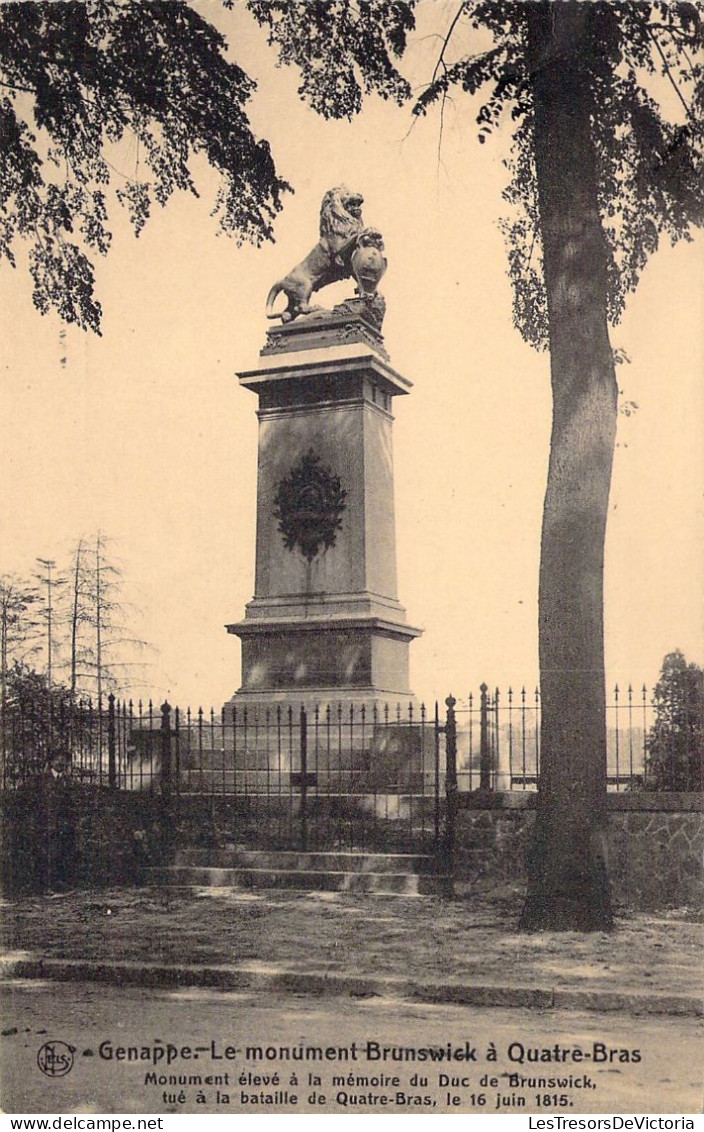 BELGIQUE - GENAPPE - Le Monument Brunswick à Quatre Bras - Carte Postale Ancienne - Genappe