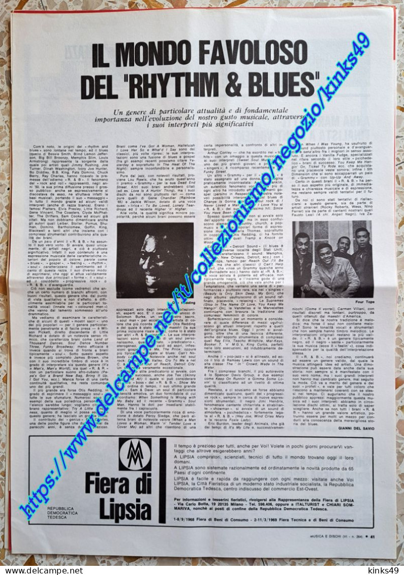 B243> < IL MONDO FAVOLOSO DEL RHYTHM & BLUES > Articolo / Pagina Da MUSICA E DISCHI = GIUGNO 1968 - Objets Dérivés