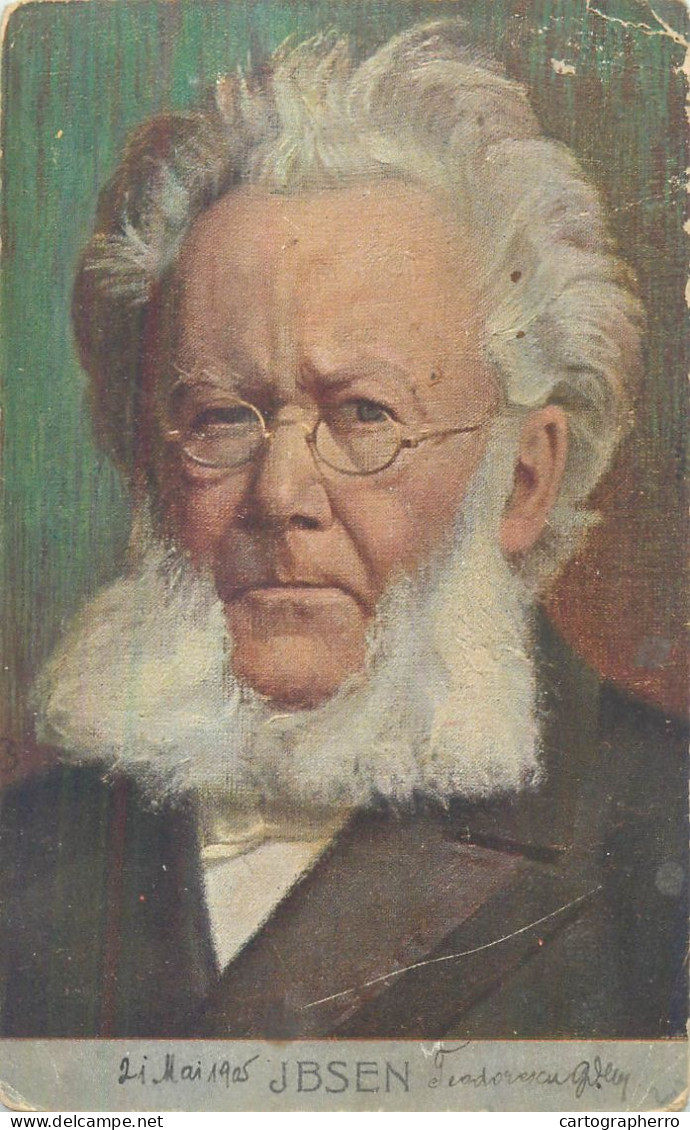 Romania Corespondenta Bucuresti 1905 Norwegian Playwright And Theatre Director Henrik Ibsen Portrait - Lettres & Documents